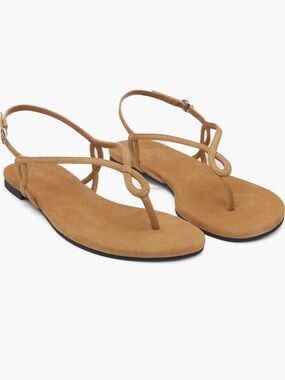 NIB Reformation Luna Flat Sandals in Peanut Butter Suede Size 11